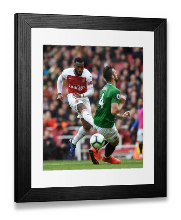 Framed Print : Lacazette vs Dunk: Blocked Shot Drama at Arsenal vs Brighton Framed Print : Lacazette vs Dunk: Blocked Shot Drama at Arsenal vs Brighton