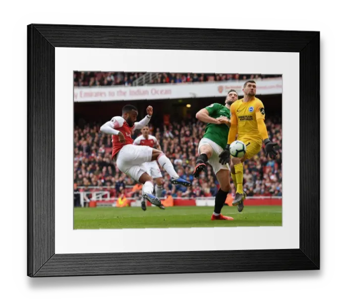 Framed Print : Lacazette Thwarted: Ryan and Duffy Deny Arsenal Striker in Intense Clash (Arsenal vs Brighton & Hove Albion)