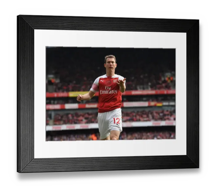 Framed Print : Stephan Lichtsteiner in Action: Arsenal vs Brighton & Hove Albion, Premier League 2018-19