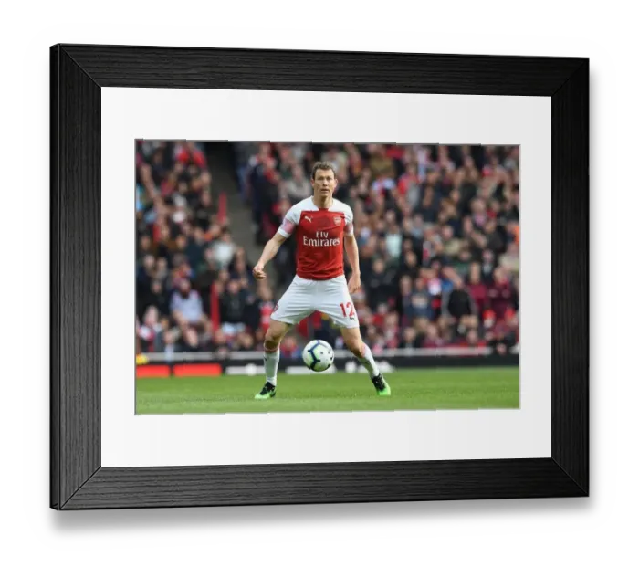 Framed Print : Stephan Lichtsteiner in Action: Arsenal vs Brighton & Hove Albion, Premier League 2018-19