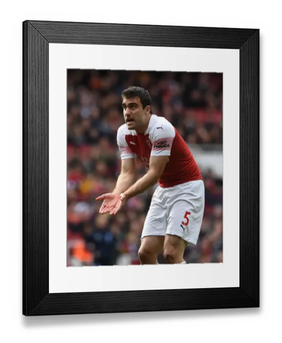Framed Print : Sokratis in Action: Arsenal vs Brighton & Hove Albion, Premier League 2018-19