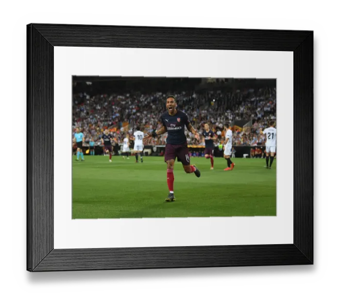 Framed Print : Arsenal's Europa League Triumph: Aubameyang's Decisive Goal Against Valencia