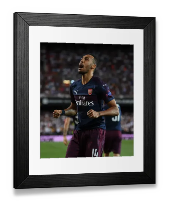 Framed Print : Arsenal Reach Europa League Final: Aubameyang's Thrilling Goal in Valencia Framed Print : Arsenal Reach Europa League Final: Aubameyang's Thrilling Goal in Valencia