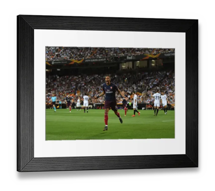 Framed Print : Aubameyang's Europa League Heroics: Arsenal Secure Semi-Final Victory over Valencia Framed Print : Aubameyang's Europa League Heroics: Arsenal Secure Semi-Final Victory over Valencia