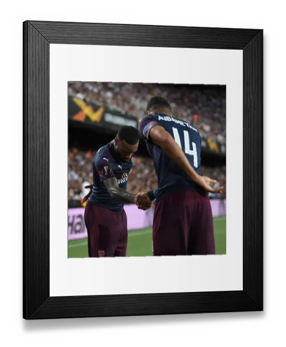 Framed Print : Arsenal's Aubameyang and Lacazette: Europa League Semi-Final Goal Celebration Framed Print : Arsenal's Aubameyang and Lacazette: Europa League Semi-Final Goal Celebration