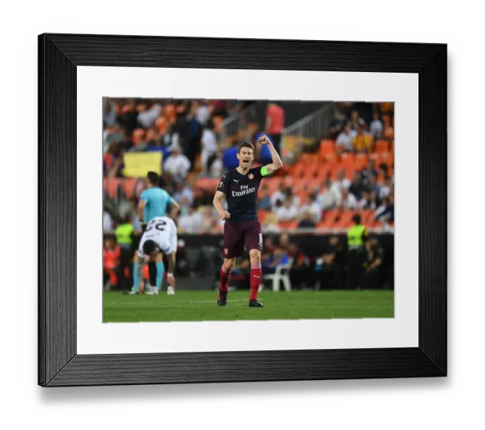Framed Print : Arsenal's Europa League Victory: Laurent Koscielny's Historic Fourth Goal vs Valencia (2018-19)