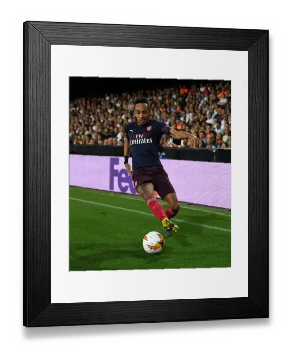 Framed Print : Arsenal's Pierre-Emerick Aubameyang in UEFA Europa League Semi-Final Clash against Valencia