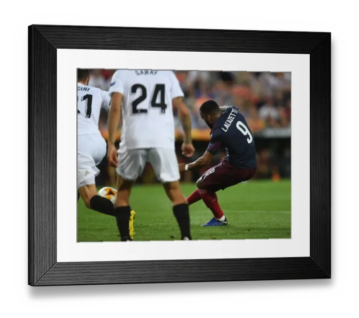Framed Print : Alexandre Lacazette Scores Arsenal's Second Goal in UEFA Europa League Semi-Final vs Valencia Framed Print : Alexandre Lacazette Scores Arsenal's Second Goal in UEFA Europa League Semi-Final vs Valencia