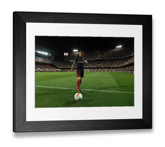 Framed Print : Granit Xhaka in Action: Arsenal's Europa League Semi-Final Showdown vs Valencia