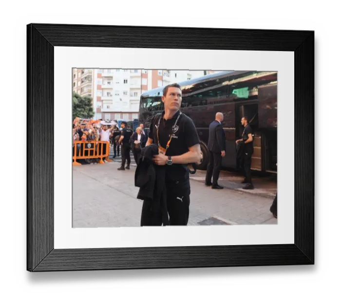 Framed Print : Arsenal's Stephan Lichtsteiner Gears Up for Valencia Showdown in Europa League Semi-Final
