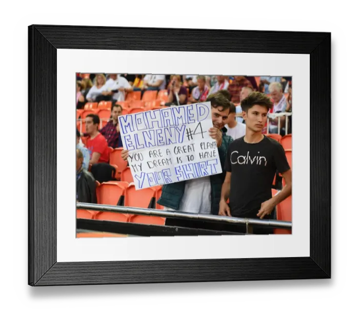 Framed Print : Arsenal Fans Gather at Valencia's Estadio Mestalla Ahead of Europa League Semi-Final