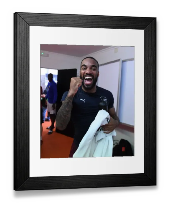 Framed Print : Alex Lacazette's Goal Secures Arsenal's Europa League Final Spot: Valencia vs Arsenal Semi-Final