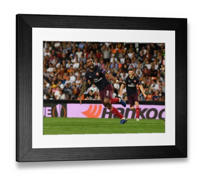 Framed Print : Alexis Lacazette's Brace: Arsenal Advances to Europa League Final vs. Valencia