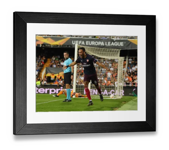 Framed Print : Aubameyang's Hat-Trick: Arsenal Secures Europa League Final Spot vs. Valencia Framed Print : Aubameyang's Hat-Trick: Arsenal Secures Europa League Final Spot vs. Valencia