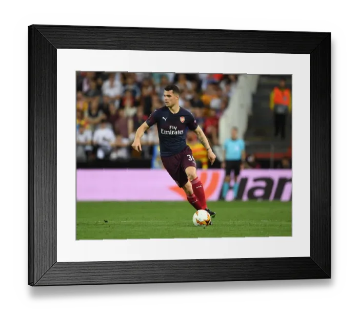 Framed Print : Arsenal's Granit Xhaka in UEFA Europa League Semi-Final Showdown vs Valencia