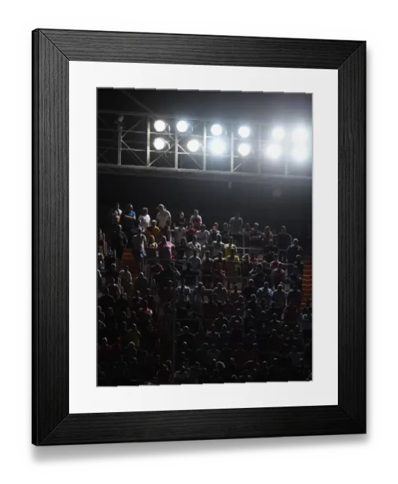 Framed Print : Arsenal Fans at the UEFA Europa League Semi-Final: Valencia vs. Arsenal, Valencia, Spain (2019)