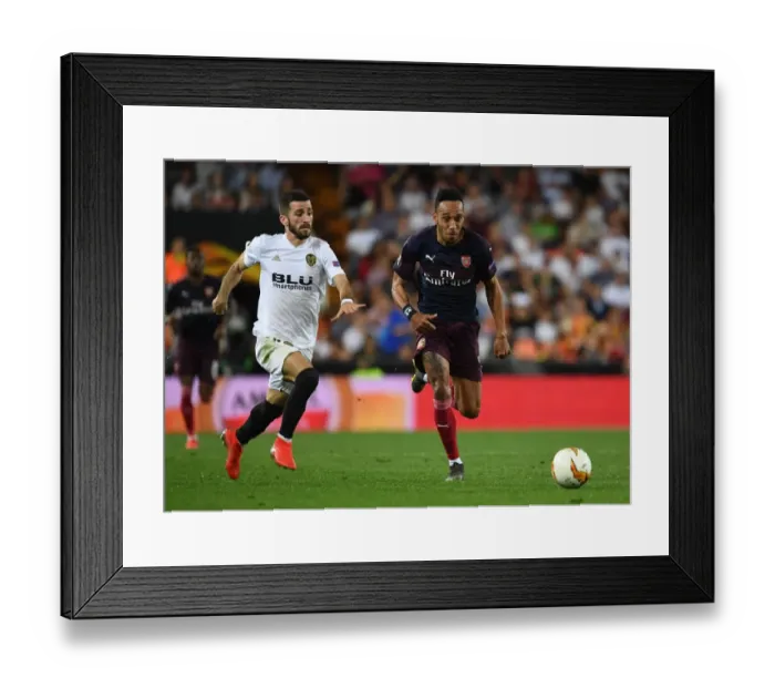 Framed Print : Aubameyang Breaks Past Valencia's Gaya in UEFA Europa League Semi-Final Showdown Framed Print : Aubameyang Breaks Past Valencia's Gaya in UEFA Europa League Semi-Final Showdown