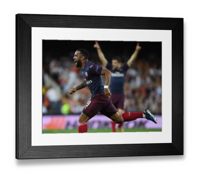 Framed Print : Alexis Lacazette's Brace: Arsenal Advances to Europa League Final vs. Chelsea (2018-19 Semi-Finals)
