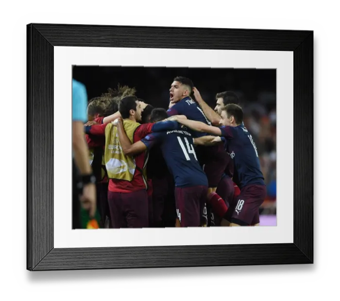 Framed Print : Torreira's Double Strike: Arsenal's Europa League Semi-Final Triumph Over Valencia Framed Print : Torreira's Double Strike: Arsenal's Europa League Semi-Final Triumph Over Valencia