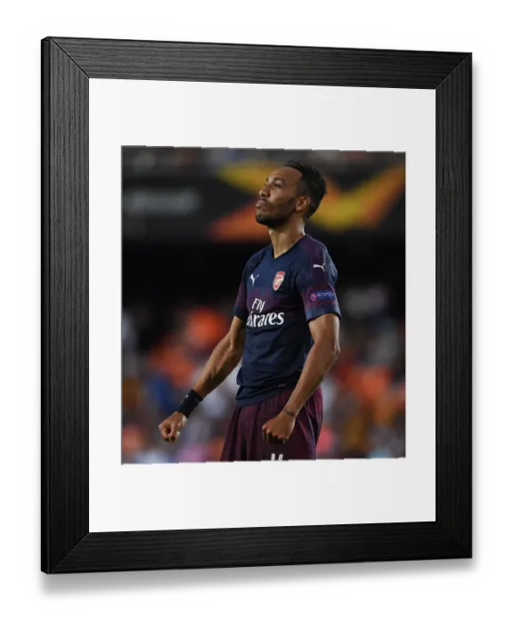 Framed Print : Aubameyang's Goal Secures Arsenal's Europa League Semi-Final Win over Valencia Framed Print : Aubameyang's Goal Secures Arsenal's Europa League Semi-Final Win over Valencia