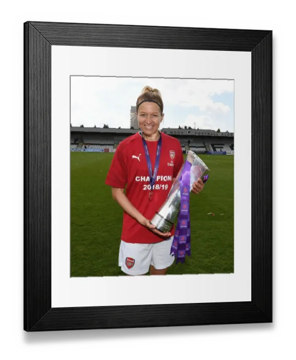Framed Print : Arsenal Women's Historic WSL Title Win: Janni Arnth Celebrates with the Trophy Framed Print : Arsenal Women's Historic WSL Title Win: Janni Arnth Celebrates with the Trophy