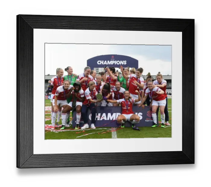 Framed Print : Arsenal Women Celebrate WSL Title Triumph