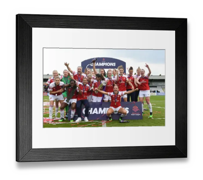 Framed Print : Arsenal Women Celebrate Historic WSL Title Win Against Manchester City