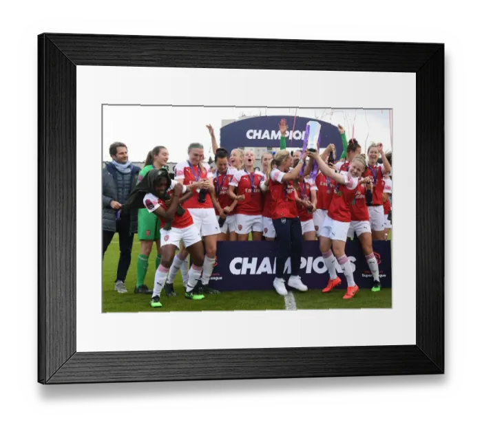 Framed Print : Arsenal Women Celebrate Historic WSL Title Win