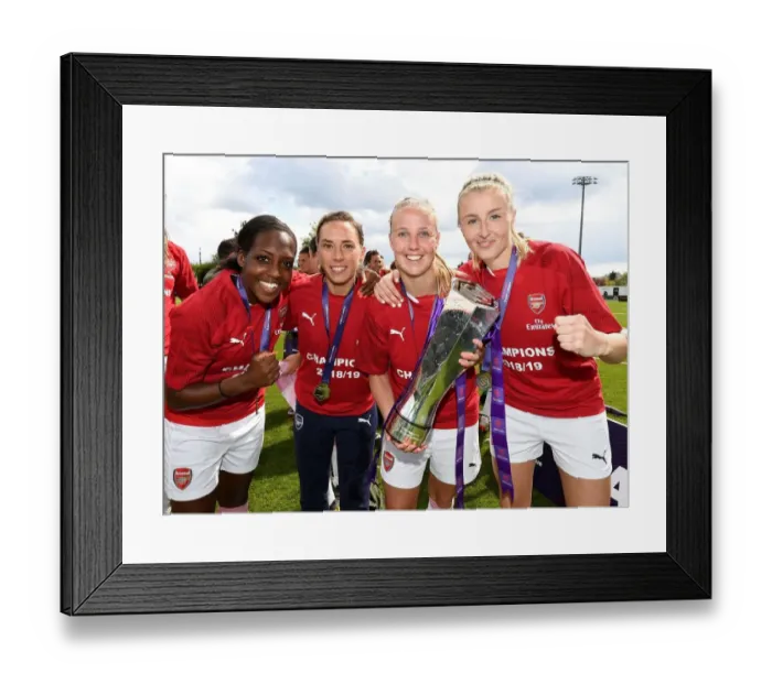 Framed Print : Arsenal Women Celebrate WSL Title with Carter, Nobbs, Mead, and Williamson Framed Print : Arsenal Women Celebrate WSL Title with Carter, Nobbs, Mead, and Williamson
