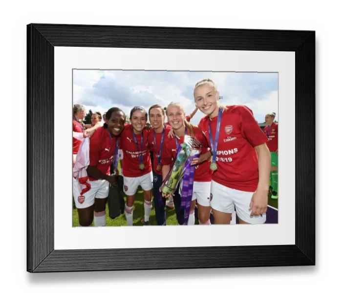 Framed Print : Arsenal Women's Historic WSL Title Win: Carter, Nobbs, Mead, Williamson, and van de Donk Celebrate with the Trophy Framed Print : Arsenal Women's Historic WSL Title Win: Carter, Nobbs, Mead, Williamson, and van de Donk Celebrate with the Trophy