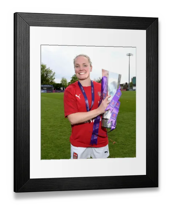 Framed Print : Arsenal's Kim Little Lifts WSL Trophy: Celebrating Championship Win over Manchester City