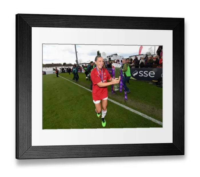 Framed Print : Arsenal Women Celebrate WSL Title Triumph with Katie McCabe and the Trophy