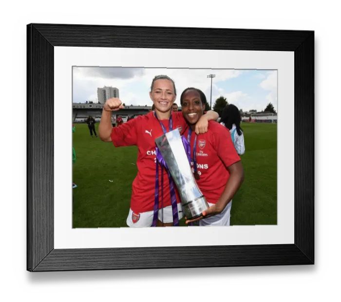 Framed Print : Arsenal Women Celebrate WSL Title with McCabe and Carter Framed Print : Arsenal Women Celebrate WSL Title with McCabe and Carter