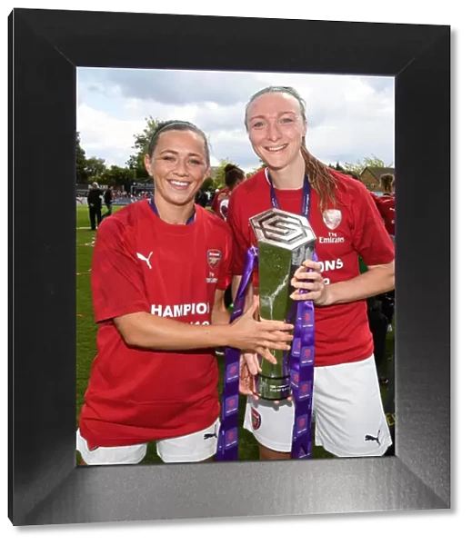 Arsenal Women's Historic WSL Title Win: McCabe and Quinn Celebrate with the Trophy