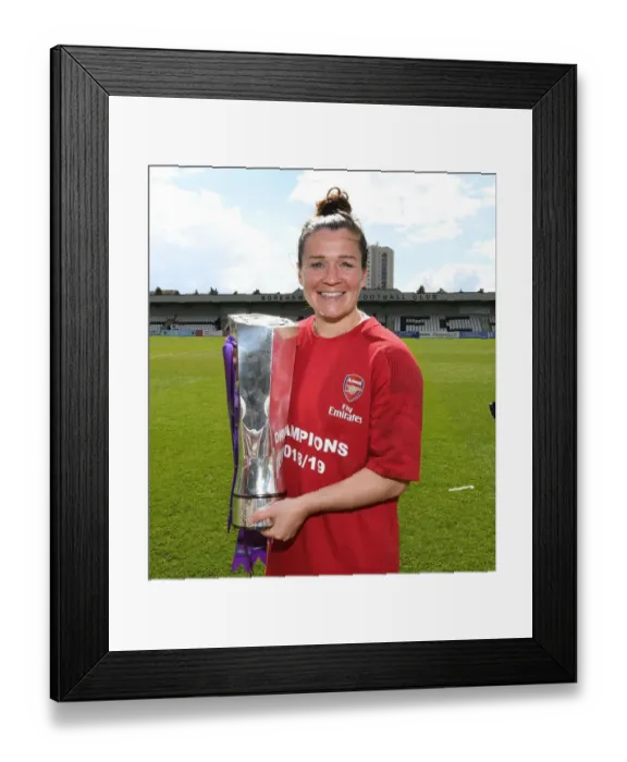 Framed Print : Emma Mitchell and the WSL Trophy: Arsenal Women Celebrate Championship Win over Manchester City