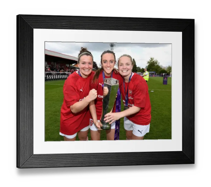 Framed Print : Arsenal Women's Triumph: Mitchell, Evans, and Little Lift the WSL Trophy Framed Print : Arsenal Women's Triumph: Mitchell, Evans, and Little Lift the WSL Trophy