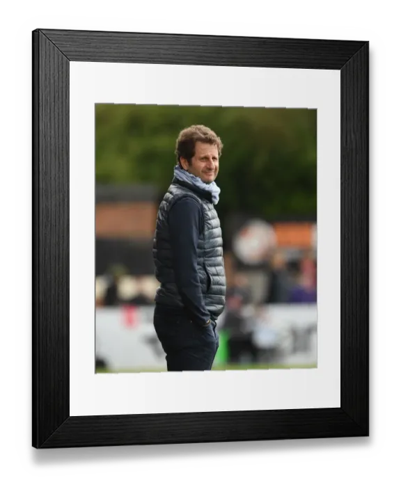 Framed Print : Joe Montemurro Leads Arsenal Women in Showdown Against Manchester City (WSL)
