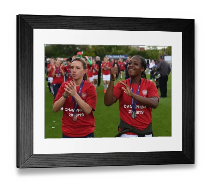 Framed Print : Arsenal Women Celebrate with Fans: Nobbs and Carter Rejoice in Hard-Fought Victory over Manchester City Framed Print : Arsenal Women Celebrate with Fans: Nobbs and Carter Rejoice in Hard-Fought Victory over Manchester City
