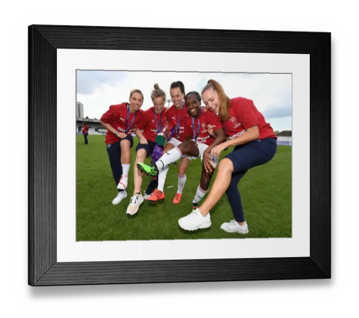 Framed Print : Arsenal Women's Injured Stars Show Off Scars with WSL Trophy After Manchester City Victory Framed Print : Arsenal Women's Injured Stars Show Off Scars with WSL Trophy After Manchester City Victory