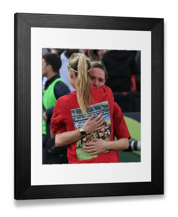 Framed Print : Arsenal Women: Nobbs and Williamson Celebrate after Victory over Manchester City
