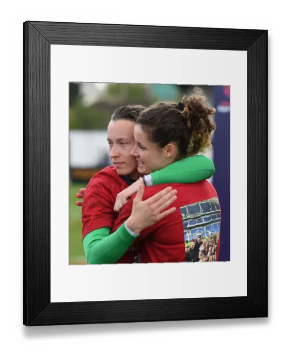 Framed Print : Arsenal Women: Pauline Peyraud-Magnin and Dominique Bloodworth in Post-Match Emotion (Arsenal vs Manchester City WSL, 2019) Framed Print : Arsenal Women: Pauline Peyraud-Magnin and Dominique Bloodworth in Post-Match Emotion (Arsenal vs Manchester City WSL, 2019)