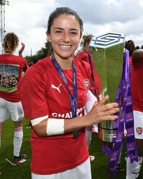 Danielle van de Donk Lifts the WSL Trophy: Arsenal Women Celebrate Championship Win over Manchester City