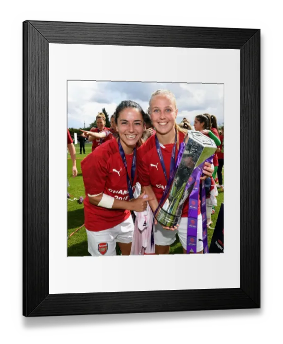 Framed Print : Arsenal Women Celebrate Historic WSL Title Win with Danielle van de Donk and Beth Mead