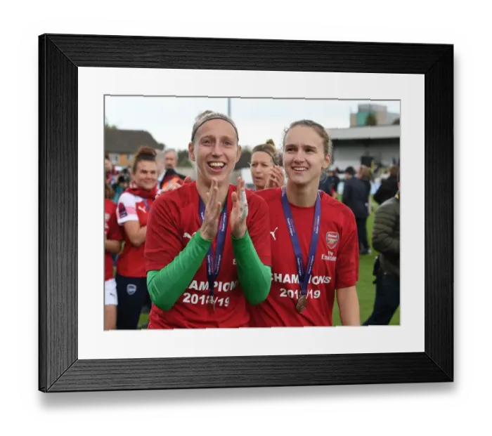 Framed Print : Arsenal Women's Victory: Van Veenendaal and Miedema Celebrate with Fans Framed Print : Arsenal Women's Victory: Van Veenendaal and Miedema Celebrate with Fans