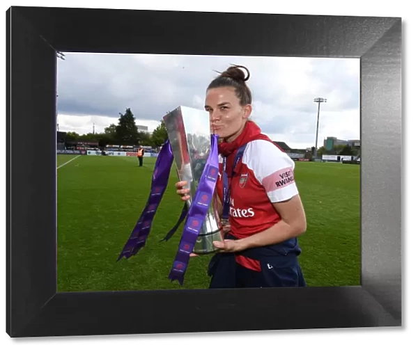 Arsenal Women's Historic WSL Title Win: Katrine Veje Celebrates with the Trophy