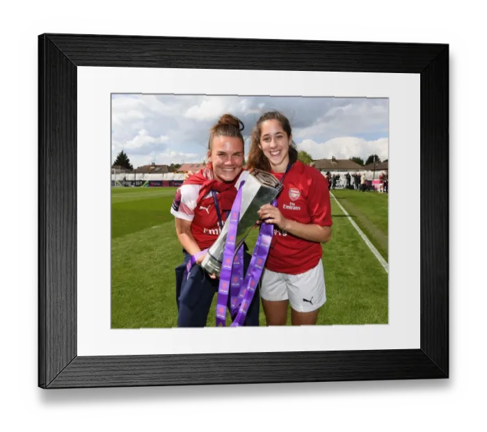 Framed Print : Arsenal Women Celebrate Historic WSL Title Win with Katrine Veje and Ava Kuyken