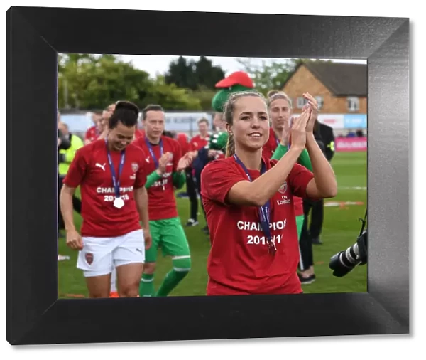 Arsenal Women's Star Lia Walti Celebrates with Fans after Victory over Manchester City