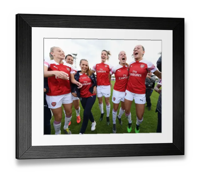 Framed Print : Arsenal Women's Victory: Williamson, Walti, Bloodworth, Mead, and McCabe Celebrate Over Manchester City