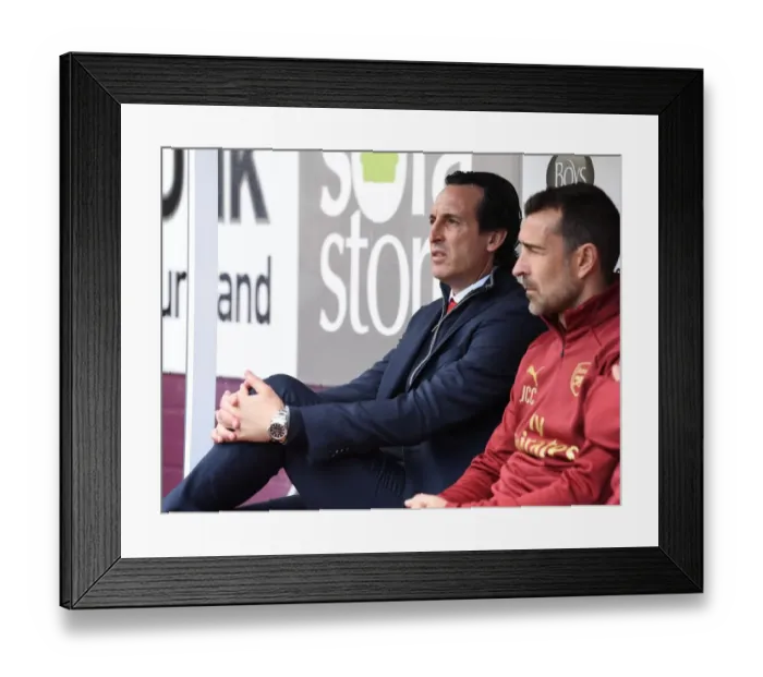 Framed Print : Unai Emery, Arsenal Head Coach, Pre-Match Focus at Burnley (May 2019)