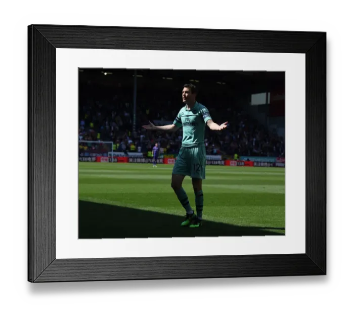 Framed Print : Stephan Lichtsteiner in Action: Burnley vs. Arsenal, Premier League 2018-19